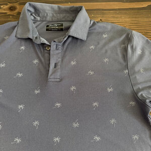 Men's Ben Hogan Grey Palm Tree Performance Golf Polo Shirt S